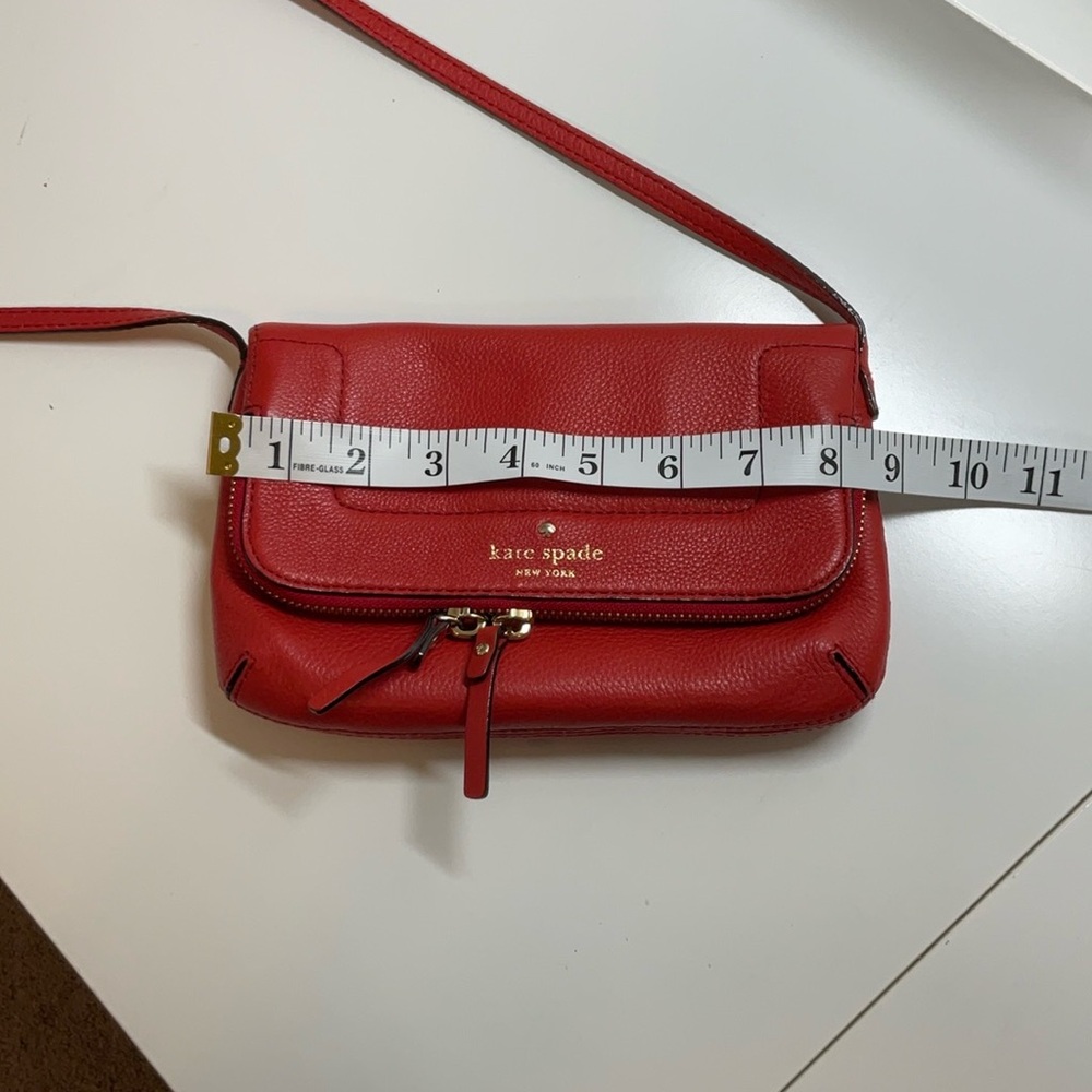 Kate Spade Mariana Mansfield leather Crossbody bag persimmon red - Picture 8 of 12